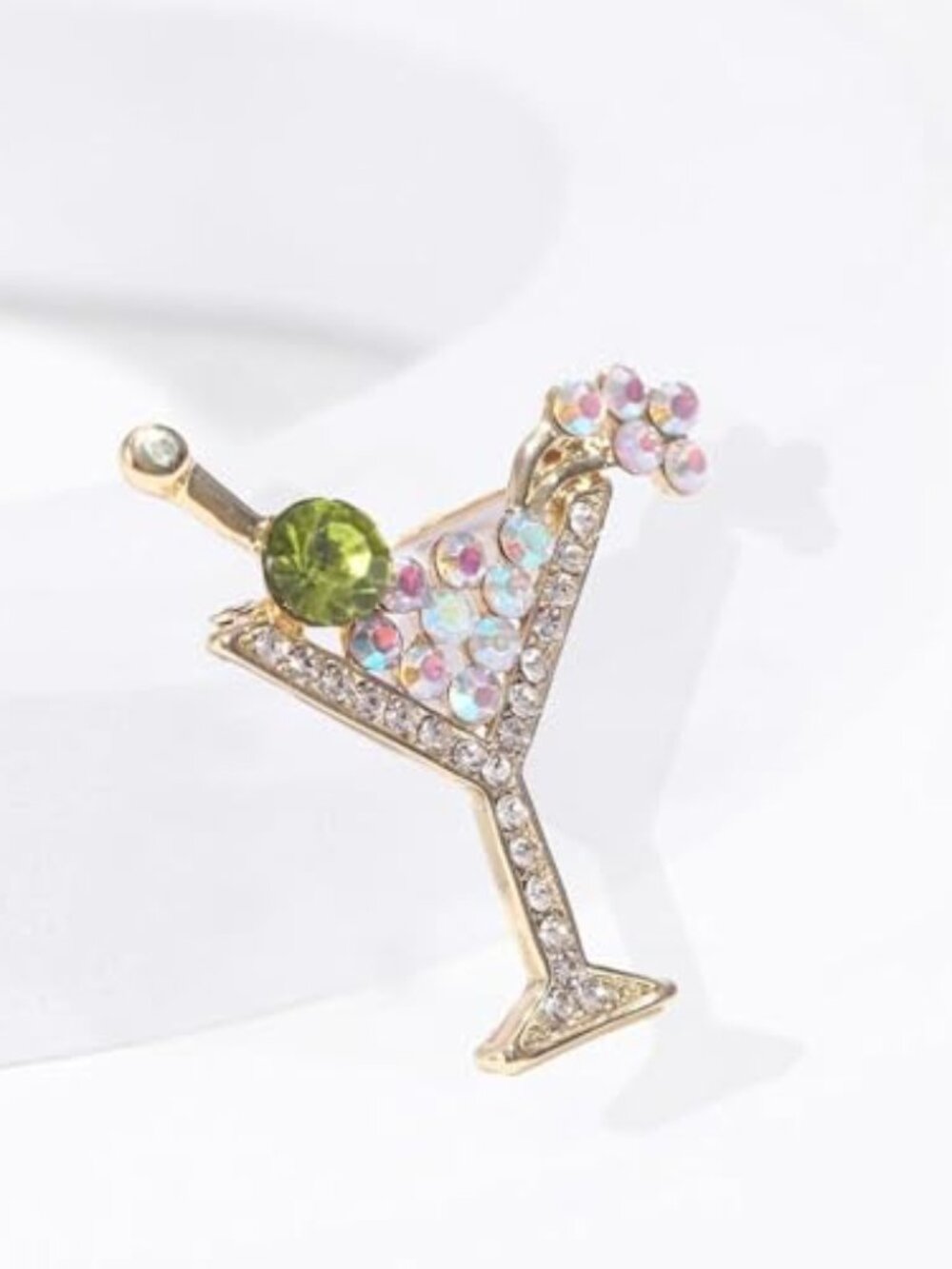 New - Cocktail Wine Glass Brooch Pin for Women Trendy Cute Cocktail Wines Glass
